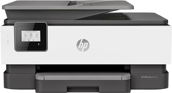 HP OfficeJet 8015e Wireless Color All-in-One Printer with 6 Months Free Ink with HP+(228F5A), White